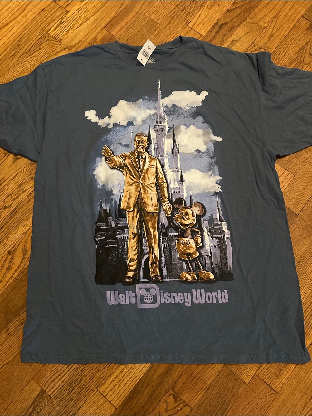 Disney Walt Disney World Gold Walt Statue & Mickey T-shirt partners